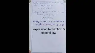 #Expression for kirchoff 's second law important for kcet jee neet board exams#plz subscribe