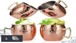 Amrules Moscow Mule Mugs Set of 4 16 OZ Hammered Copper Cups