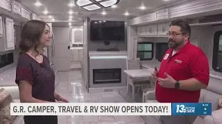 Getting a sneak peek at some campers at the GR Camper, Travel & RV Show