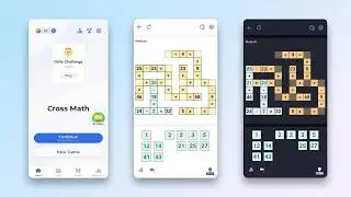 Crossmath (byGuru Puzzle Game) - free math puzzle game for Android and iOS - gameplay.