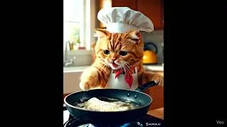 Cat Chef Cooks Crispy Fried Fish