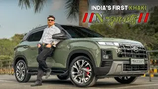 INDIA'S FIRST CRETA N-SPORTS KHAKI EDITION🔥🇮🇳 | CRETA BASE E MODIFIED | 18inch Alloys | 📞7977662321