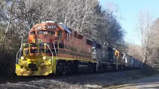 C&A 3557 leads Southbound freight train at Saint Brides