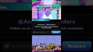 Anime Defenders 1 Billion Visits Code!(New)  #roblox #animeroblox #animedefenders #codes #anime