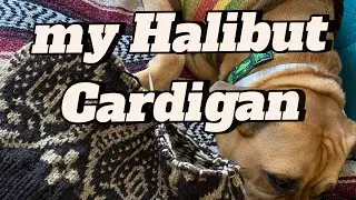 Making my Halibut Cardigan and my first skein of yarn using a drop spindle 