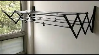 DRY LINE Wall Mounting Cloth Drying Stand Foldable all Metal Laundry Rack