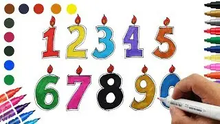 Learn Numbers 0 to 9 Learn Colors for kids  Number Coloring and Drawing