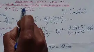 sum to infinity # Binomial series # Exercise 16, Q.No 7(13) # Algebra # T.K.M # Tamil
