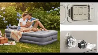 Dolphy PVC Single Air Bed, Inflatable with Built in Electric Pump Quick Self Inflation DEAB0001