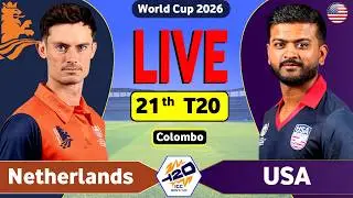 🔴NED vs USA T20 World Cup Live Match Today | Nedarland vs America Live Cricket Score & Commentary