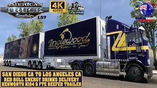 American Truck Simulator | San Diego CA To Los Angeles CA | Kenworth K104 & FTE Reefer Trailer