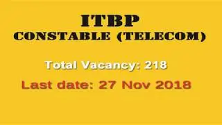 ITBP Recruitment 2018 || Constable Telecom || Apply online