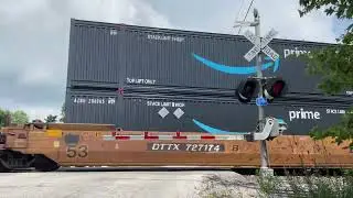 CSX 999 Leads Intermodal East | West Mansfield Rd. Railroad Crossing, Mount Victory, OH.