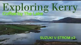 Exploring County Kerry on V-Stroms | POV + Drone 4K | Coffee by Lough Currane, Waterville