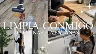 LIMPIA conmigo 🧽🪣 LIMPIANDO cortinas, ventanas y NUEVA aspiradora ✨