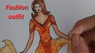Fashion outfit...#trending #art #fashionart #fashionillustration#costumedesign 