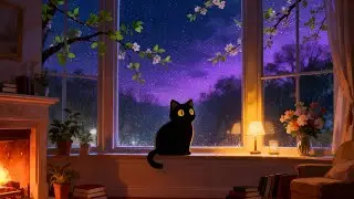 Purple Rain Window ☔ Chill Lofi Hiphop Beats [Rain on Glass Sounds]