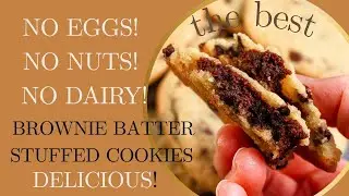 Brownie Batter Stuffed Cookies (Vegan, Egg-Free, Dairy-Free, Nut-Free)