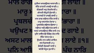 ਰਾਗ ਮਾਲਾ - Raag Mala - With Gurmukhi - Nihang Fauj (Portrait)