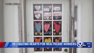 Decorating hearts for healthcare workers