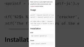 sprintf js npm package #js  #npm #node #technology #package #nodeproject #tech #javascripttutorial