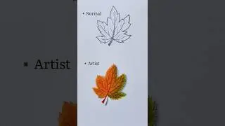 Autumn Leaf Drawing Tutorial #shorts #shortsfeed #youtubeshorts #art #drawing #easydrawing
