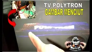 TV POLYTRON GAMBAR PENYOK MENYEMPIT DI TENGAH LAYAR