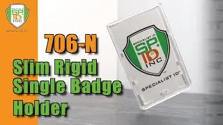 Slim Rigid Single Card Badge Holder - Vertical Hard Plastic Case with Easy Access Thumb Slide Notch