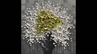 Square 4040 Inch Flower Oil Painting Handmade Artwork Palette Canvas Wall Art  CP Painting Online