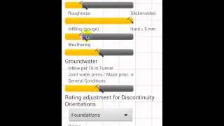 Android App RMR Calc, (Bieniawski, 1993)