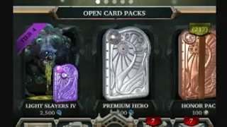 Legendary of hero opening legendary card packs