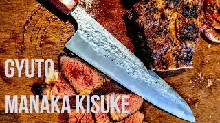 Review da Gyuto (faca chef) Manaka Kisuke em a&ccedil;o ATS-34 (64 HRC)