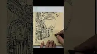 Ink Drawing-St Paul&rsquo;s Cathedral Interior