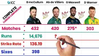 Brendon McCullum vs David Warner vs Glenn Maxwell vs AB de Villiers | Ultimate Cricket Comparison