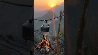 Making Tea Outdoors in the mountains #short #relaxing nature #enjoy