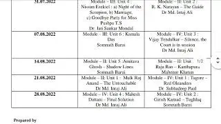 NSOU PG-EG paper-7 class schedule ; 2022 // class routine PGEG paper 7