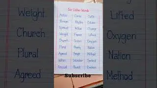 Six Letter Rhyming Words in English for Kids| Six Letter Phonics Words|6 letter Short Video for Kids