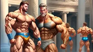 Xzardan Bacchanal No.2 - Herculean AI Bodybuilders of Xzarda
