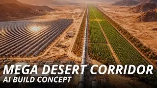 Inside a MEGA Desert Water & Solar Corridor Construction &mdash; From Seawater Intake to Green Farmland