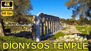 Teos Ancient City Walking Tour | Dionysos Temple & Ancient Theatre | 4K  60fps | No Talking