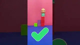 Climbing Baby JJ&rsquo;s Rainbow Tower! 🔴🟢🟡 | 🍉 CoComelon Toy Play Learning 🎶 #shorts #cocomelon