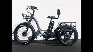 Emojo Electric Tricycle/Fat Tire Caddy Pro Trike, 500W 48V Hybrid Bicycle with Hydraulic Brake