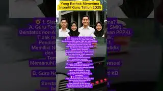 Yang Berhak Menerima Insentif Guru Non ASN 2025 #guru #guruasn #insentif