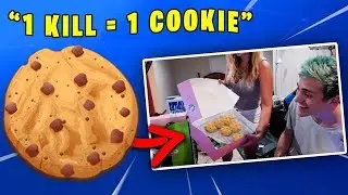 NINJA TAKES ON THE COOKIE CHALLENGE /w WIFE! (1 kill = 1 cookie) - Fortnite FUNNY & SAVAGE Moments!