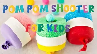 How To Make A Pom Pom shooter | pool noodle hack | kids Craft | 4k