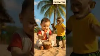 😌Dosti Ka Pehla Sur 💃Baby aur Monkey🐒 Ki Rhythm Story #monkey #dance #shorts #viral #ai