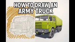 From Sketch to Real Drawing a Realistic Military Truck by Hand!