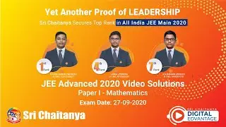 JEE ADVANCED 2020-MATHEMATICS VIDEO SOLUTION(PAPER 1),SEP 27 2020 | SRI CHAITANYA