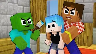 Zombie Boy the Painter Saves His Girlfriend from Herobrine 😱 | Minecraft Animation