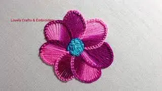 Hand Embroidery /Hand Embroidery Flower Design /Flower Embroidery  Tutorial /Easy flowers Art 🌺